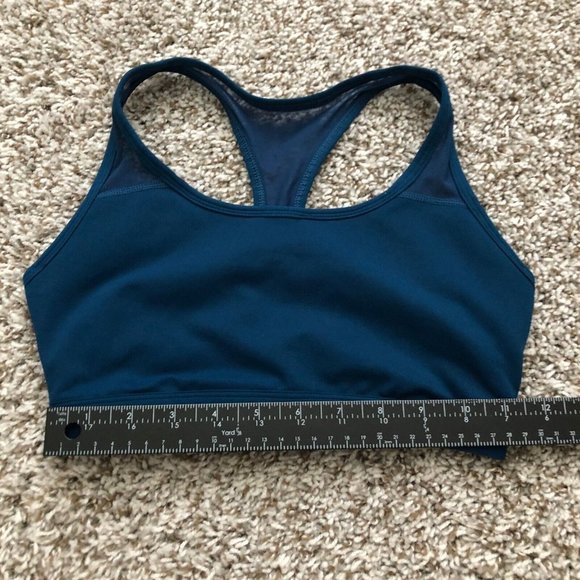 Fabletics Solid Navy Sports Work Out Bra Racerback Mesh Panel Size XS - Picture 6 of 8